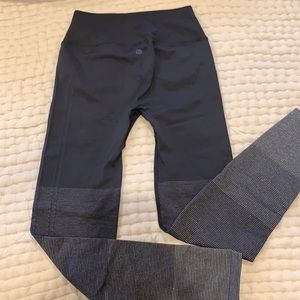 Lululemon Black Legging w/ Ombre Metallic Stripes